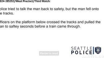 Brave Seattle Police Officer Rescues Man From Moving Train