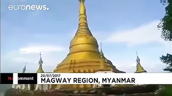 Pagoda Collapses Into River In Myanmar