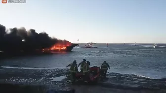 Casino Boat Catches Fire, 50 People Jump Into Sea
