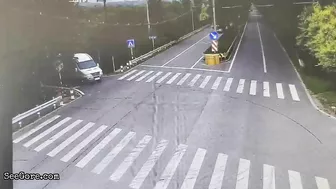 Cement Truck Hits Delivery Truck, Passengers Thrown Onto Road