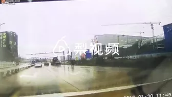 Cement Truck Turns 180 Degrees To Avoid Cyclist