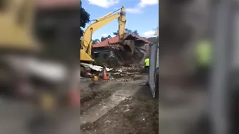 Construction Worker Nearly Crushed To Death After Excavator Bucket Lost