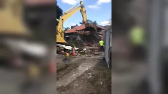 Construction Worker Nearly Crushed To Death After Excavator Bucket Lost