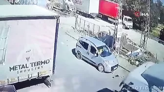 Squeezed Between Trucks