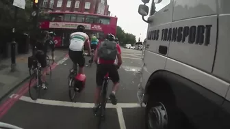 Cyclist Nearly Crushed By Truck While Crossing Busy Intersection