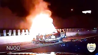 Dashcam Police, Civilians Rescue Passengers From Burning Vehicle