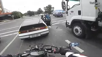 Dashcam Footage Shows Moment Truck Slams Into Careless Car