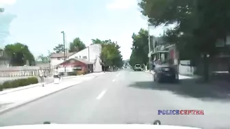 Dashcam Footage Shows A Police Car Flipping Over After A Collision