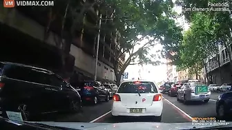 Delivery Driver Rams Motorbike Into Open Car Door