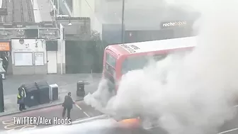 Dramatic Footage Shows A Burning London Bus