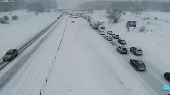 Drone Video Of Pileup On Interstate 94 West Of Kalamazoo