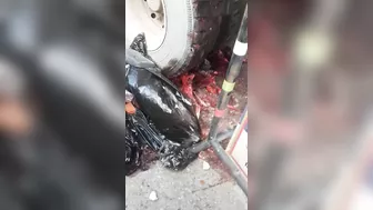Man Splashed Under Truck
