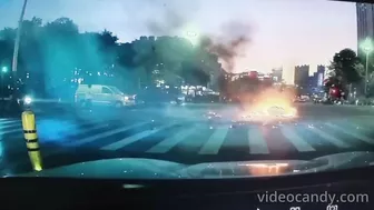Electric Scooter Catches Fire, Driver Injured