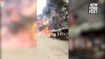 Fireworks Exploded, Turning The Building Into A Giant Inferno