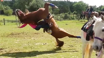 Getting Off: Horse Rolls Backwards Onto Rider - Video