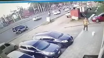 Man Crashes Car Into Glass Window