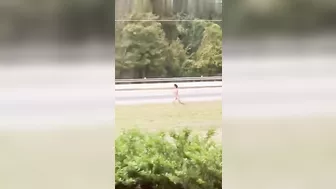 Run Away After Being Hit By Naked Man