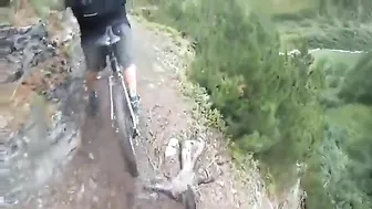 Horrifying Moment Cyclist Loses Balance And Falls Off Cliff