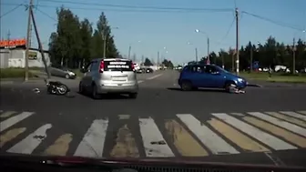 Terrifying Moment Cyclist Falls Face First Onto Asphalt