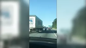 Idiot On Motorcycle Causes Accident On Interstate