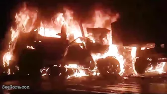 Indian Driver Burned Alive After Accident