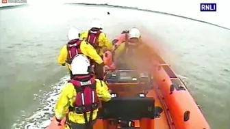 Lifeboat Crew Rescues Woman Who Can't Swim From Rooftop