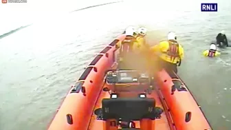 Lifeboat Crew Rescues Woman Who Can't Swim From Rooftop