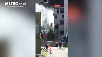 Man Escapes Burning Building By Grabbing Crane Hook
