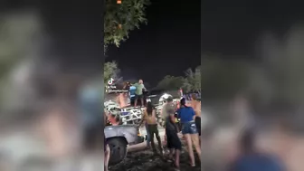 Man In Giant Truck Goes Crazy And Crushes Cars And Pedestrians