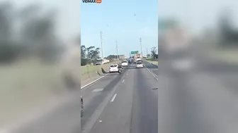 Man Hits Car On Motorcycle Road And Drives Unsteadily