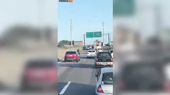 Man Hits Car On Motorcycle Road And Drives Unsteadily