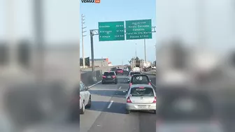 Man Hits Car On Motorcycle Road And Drives Unsteadily