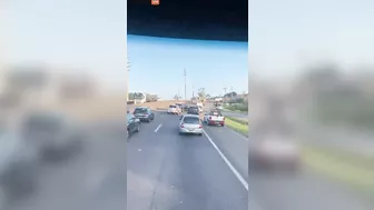 Man Hits Car On Motorcycle Road And Drives Unsteadily