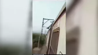 Man Performs Silly Stunt On Top Of Train And Gets Electrocuted