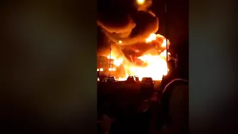 Paint Warehouse Fire Causes Huge Fireball To Light Up The Sky