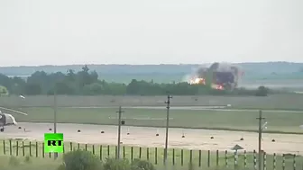 Moment An-26 Crashes While Landing In Russia