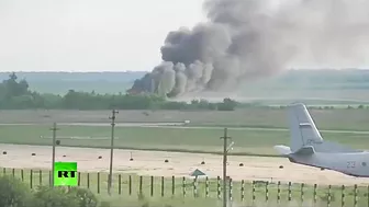 Moment An-26 Crashes While Landing In Russia