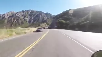 Motorcyclist Nearly Dies When Car Loses Control