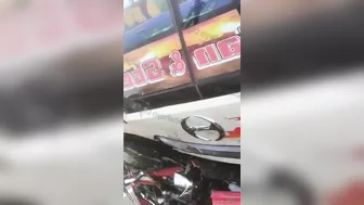 Motorcyclist Hits Moving Bus And Falls Face Down