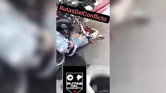 Motorcyclist Hits Moving Bus And Falls Face Down