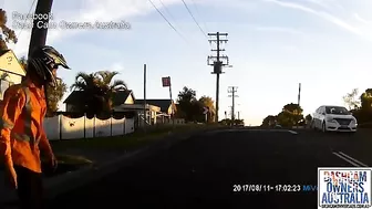 Motorcyclist Nearly Had An Accident After Turning Too Fast