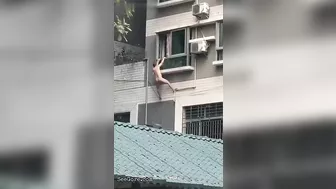 Spiderman Falls Naked From A Building