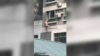 Spiderman Falls Naked From A Building