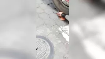 Old Woman Impaled By Truck