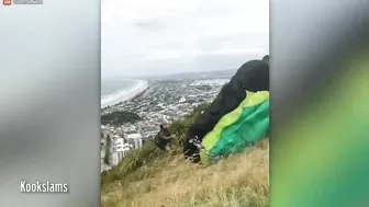 The Paraglider Was Thrown Into The Air And Fell Back To The Ground Dramatically