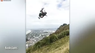 The Paraglider Was Thrown Into The Air And Fell Back To The Ground Dramatically