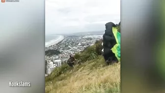 The Paraglider Was Thrown Into The Air And Fell Back To The Ground Dramatically