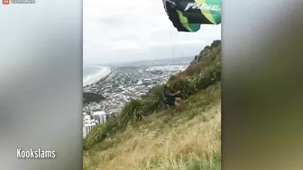 The Paraglider Was Thrown Into The Air And Fell Back To The Ground Dramatically