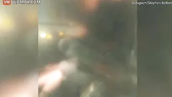 Passengers Scream In Terror As Plane Wing Catches Fire
