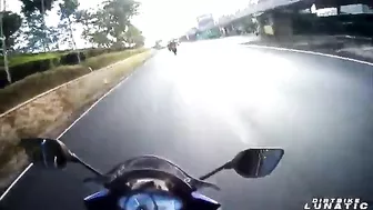 Overtaking Driver Causes Crazy Motorcycle Accident